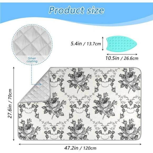Ironing Mat &Pad Heat Resistant Pads Portable Travel Ironing Blanket Covers - Picture 2 of 7